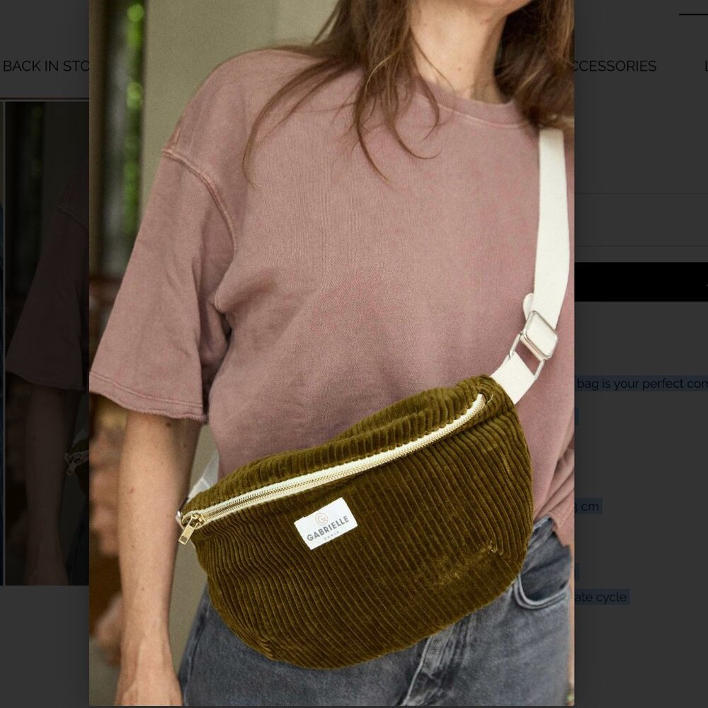GABRIELLE PARIS OLIVE AND COTTON WAIST BAG